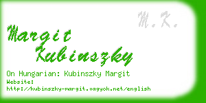 margit kubinszky business card